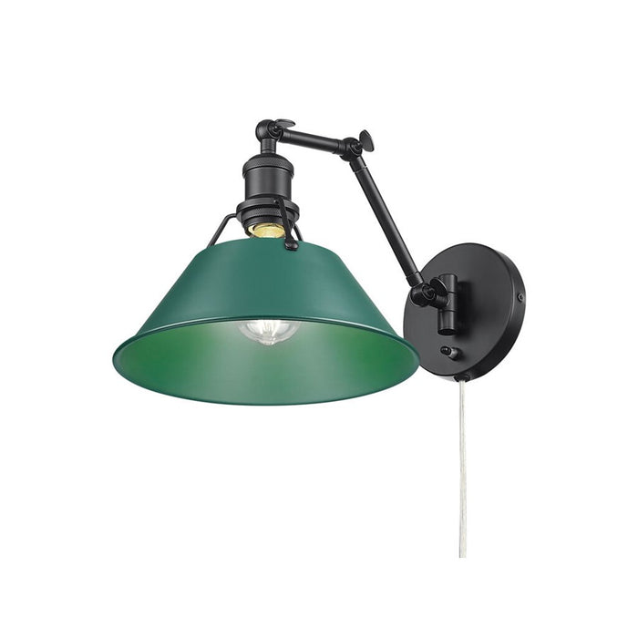 Golden Orwell Articulating Wall Sconce, Matte Black/Pine Green - 3306-A1WBLK-GN