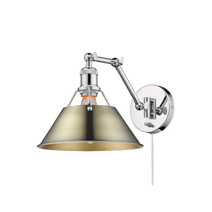 Golden Orwell Articulating Wall Sconce, Chrome/Aged Brass