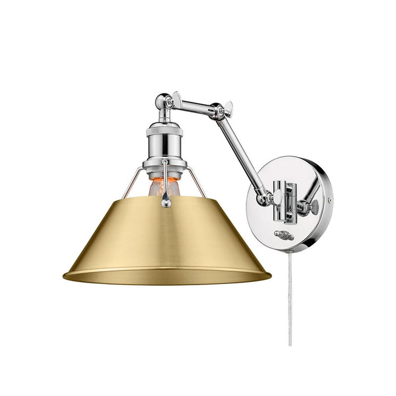Golden Orwell Articulating Wall Sconce, Chrome/Champagne Bronze