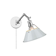 Golden Orwell Articulating Wall Sconce, Chrome/Dusky Blue - 3306-A1WCH-DB