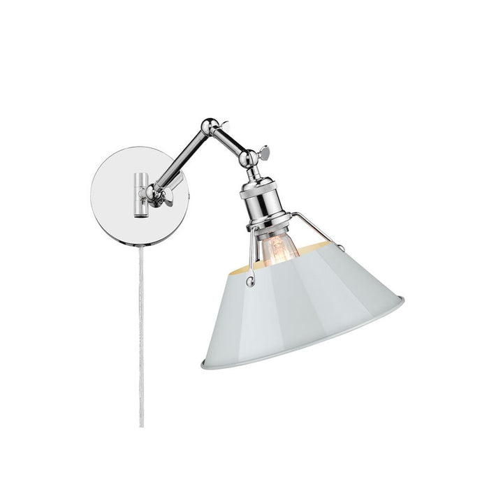Golden Orwell Articulating Wall Sconce, Chrome/Dusky Blue - 3306-A1WCH-DB