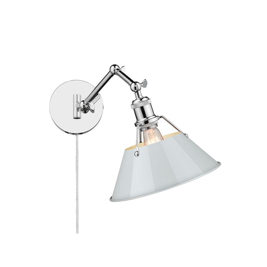 Golden Orwell Articulating Wall Sconce, Chrome/Dusky Blue - 3306-A1WCH-DB