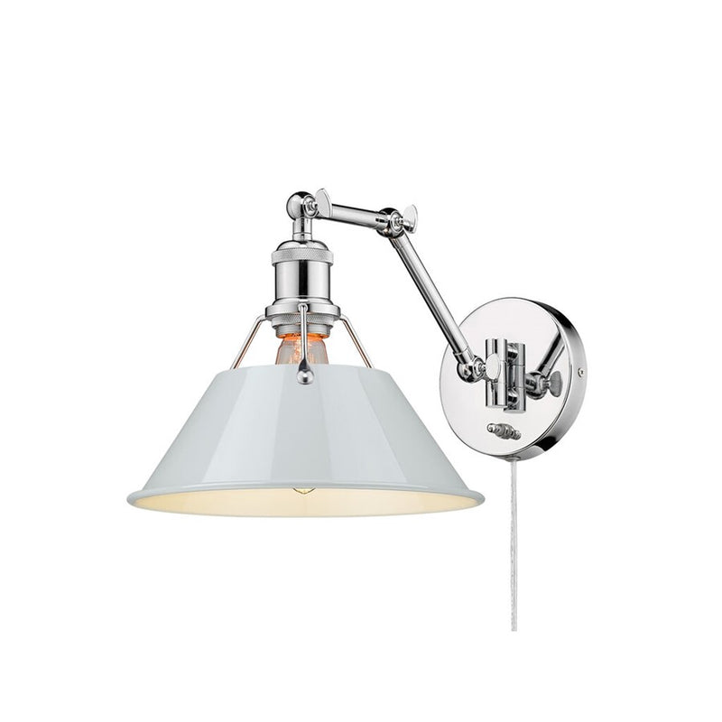 Golden Orwell Articulating Wall Sconce, Chrome/Dusky Blue