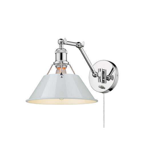 Golden Orwell Articulating Wall Sconce, Chrome/Dusky Blue