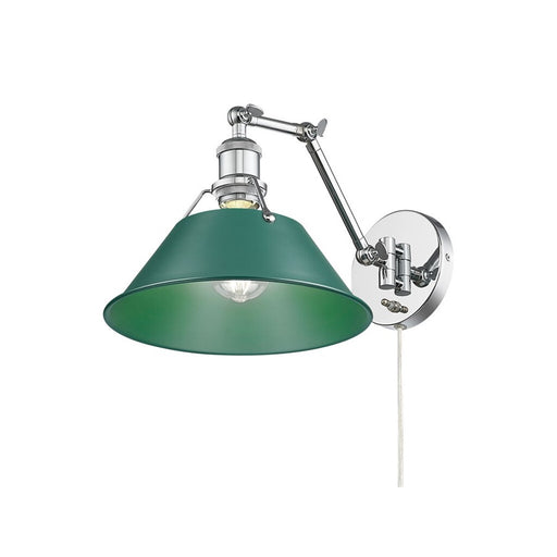 Golden Orwell Articulating Wall Sconce, Chrome/Pine Green - 3306-A1WCH-GN
