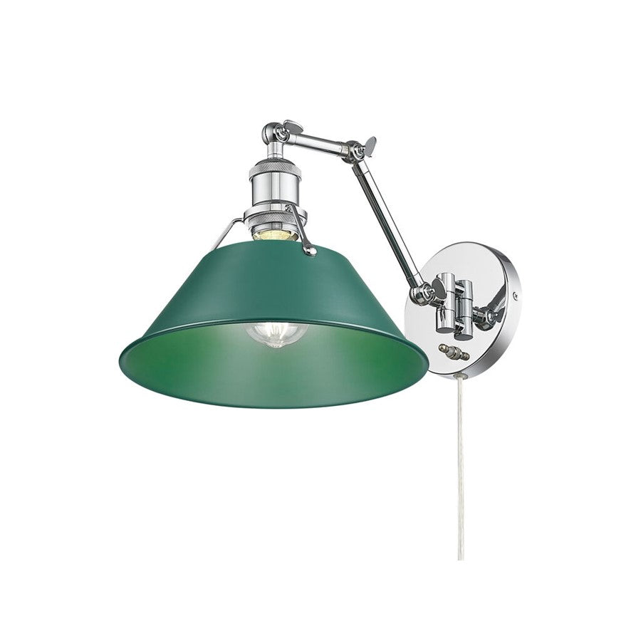 Golden Orwell Articulating Wall Sconce, Chrome/Pine Green - 3306-A1WCH-GN