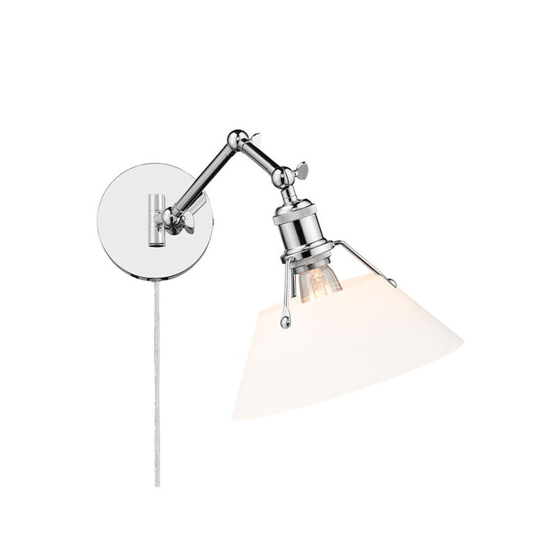 Golden Orwell Articulating Wall Sconce, Chrome/Opal Glass - 3306-A1WCH-OP