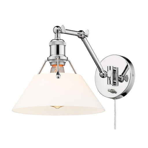 Golden Orwell Articulating Wall Sconce, Chrome/Opal Glass