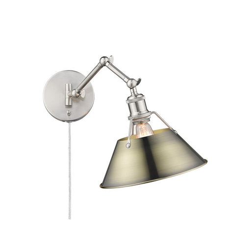 Golden Orwell Articulating Wall Sconce, Pewter/Aged Brass - 3306-A1WPW-AB
