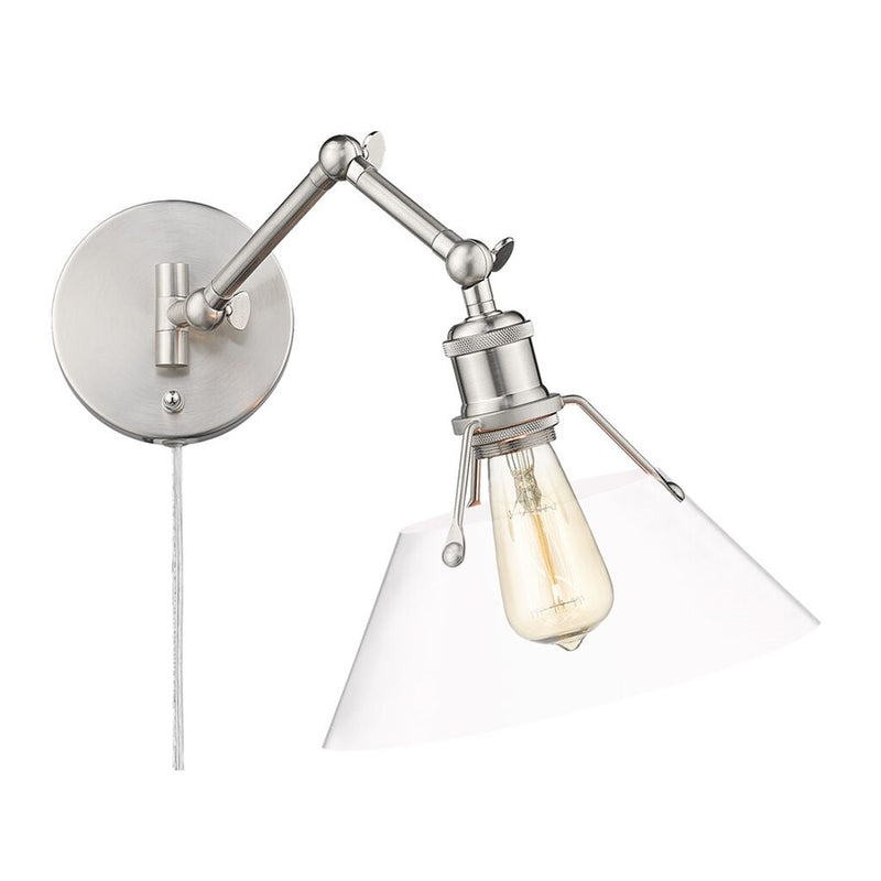 Golden Orwell Articulating Wall Sconce, Pewter/Clear Glass - 3306-A1WPW-CLR