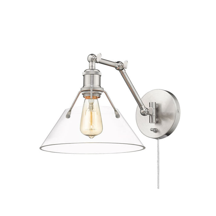 Golden Orwell Articulating Wall Sconce, Pewter/Clear Glass