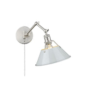 Golden Orwell Articulating Wall Sconce, Pewter/Dusky Blue - 3306-A1WPW-DB