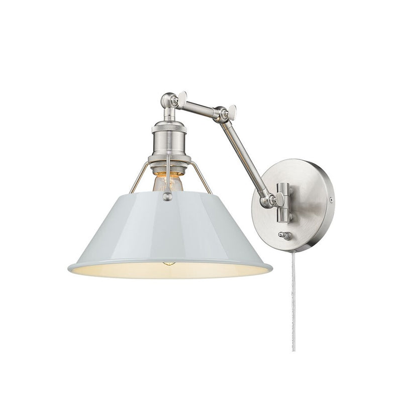 Golden Orwell Articulating Wall Sconce, Pewter/Dusky Blue