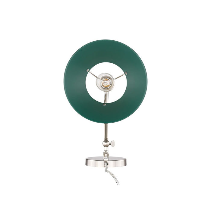 Golden Orwell Articulating Wall Sconce, Pewter/Pine Green