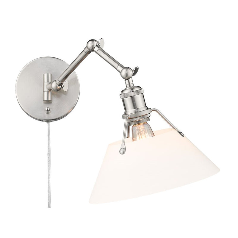 Golden Orwell Articulating Wall Sconce, Pewter/Opal Glass - 3306-A1WPW-OP