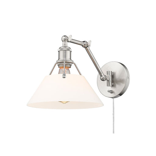Golden Orwell Articulating Wall Sconce, Pewter/Opal Glass