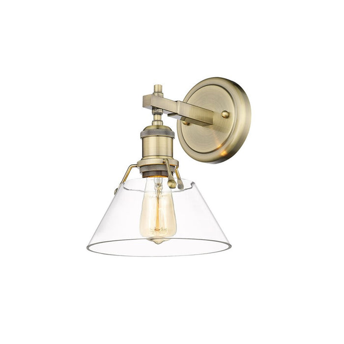 Golden Orwell 1-Light Bath Vanity, Aged Brass/Clear Glass - 3306-BA1AB-CLR