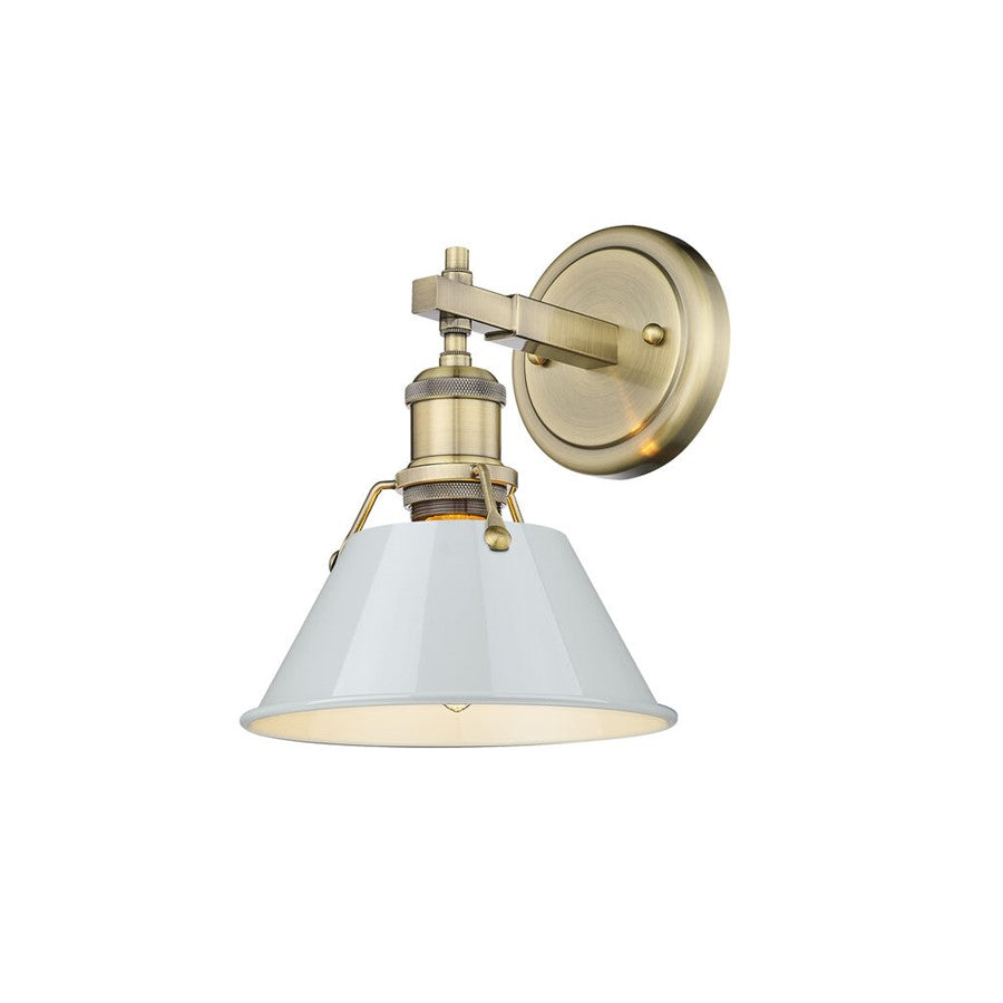 Golden Orwell 1-Light Bath Vanity, Aged Brass/Dusky Blue - 3306-BA1AB-DB