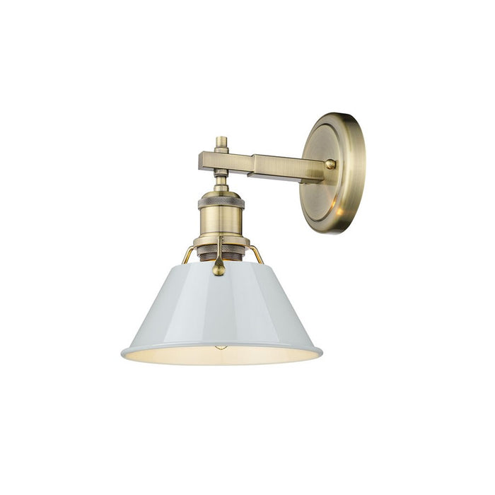 Golden Orwell 1-Light Bath Vanity, Aged Brass/Dusky Blue