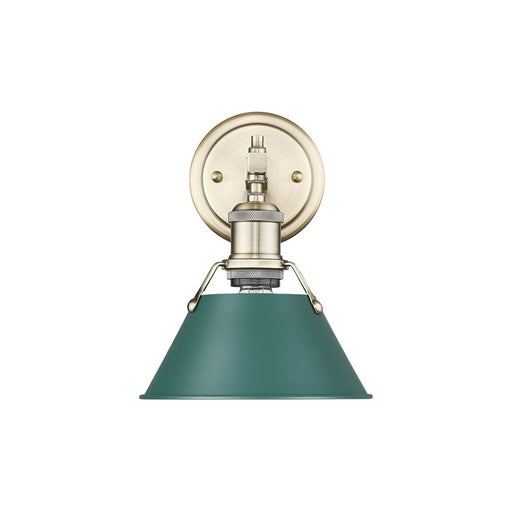 Golden Orwell 1-Light Bath Vanity, Aged Brass/Pine Green - 3306-BA1AB-GN