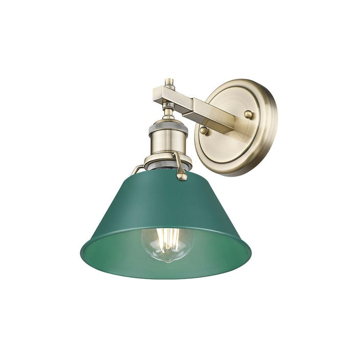 Golden Orwell 1-Light Bath Vanity, Aged Brass/Pine Green