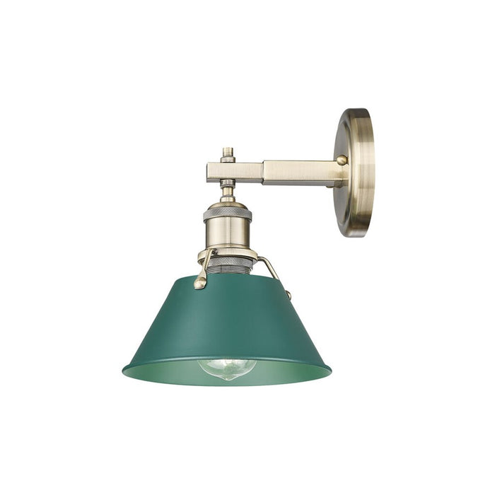 Golden Orwell 1-Light Bath Vanity, Aged Brass/Pine Green