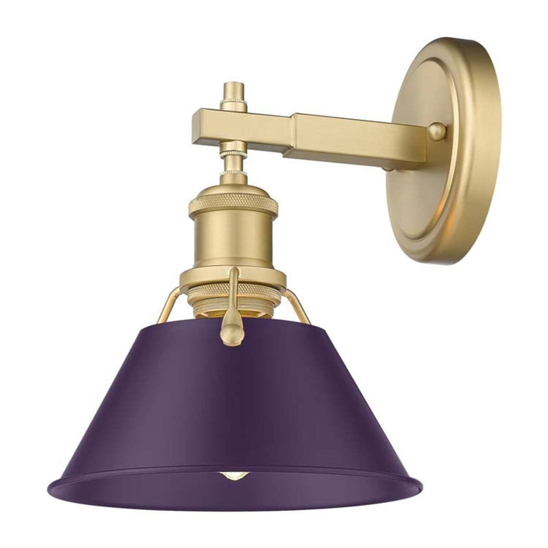Golden Lighting Orwell 1-Light Wall Sconce | Industrial Brushed Champagne Brass and Exotic Purple | Bathroom & Vanity | Model 3306-BA1 BCB-EP