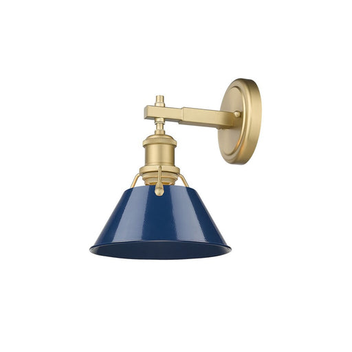 Golden Orwell 1-Light Bath Vanity, Champagne Bronze/Matte Navy