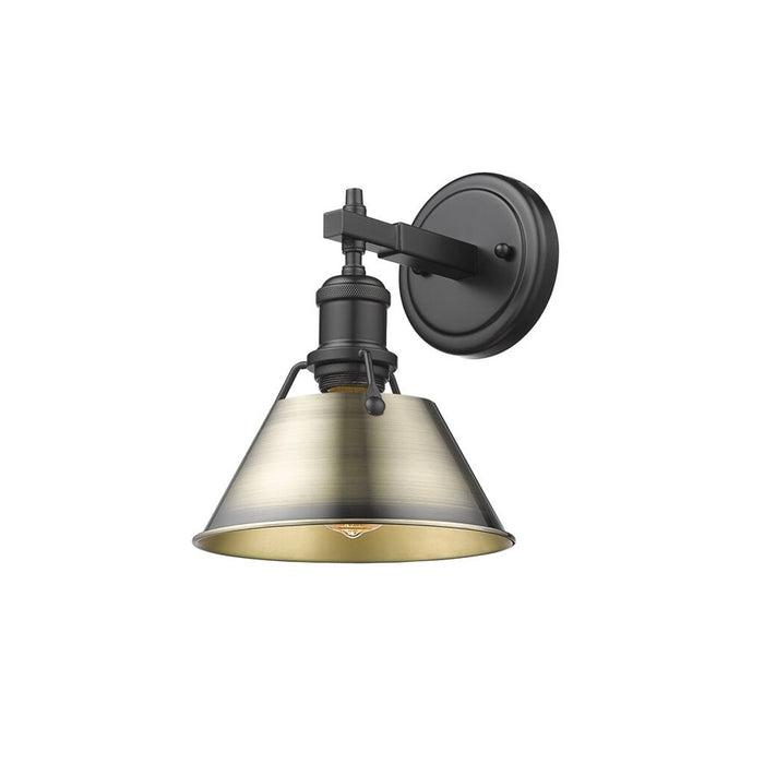 Golden Orwell 1-Light Bath Vanity, Matte Black/Aged Brass - 3306-BA1BLK-AB