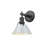 Golden Orwell 1-Light Bath Vanity, Matte Black/Dusky Blue - 3306-BA1BLK-DB