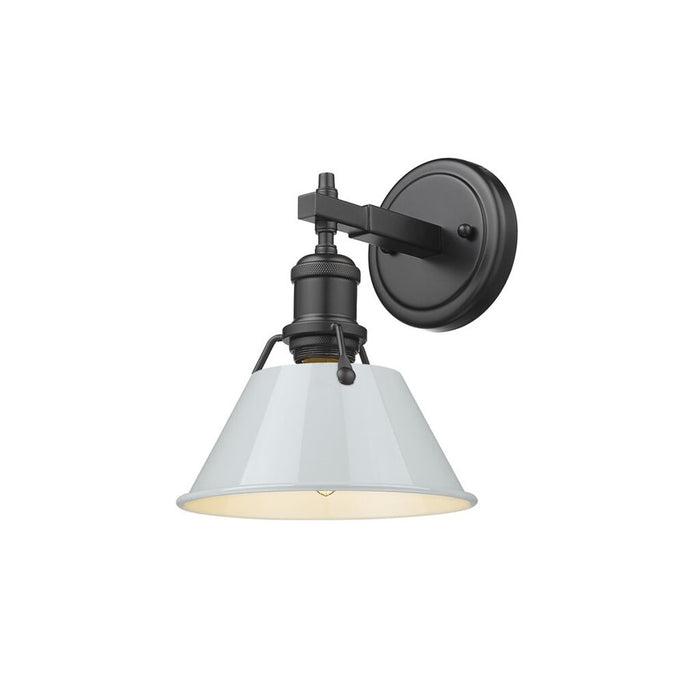 Golden Orwell 1-Light Bath Vanity, Matte Black/Dusky Blue - 3306-BA1BLK-DB