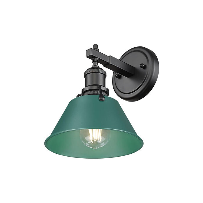 Golden Orwell 1-Light Bath Vanity, Matte Black/Pine Green