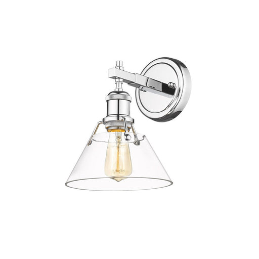 Golden Lighting Orwell 1-Light Bath Vanity, Chrome/Clear Glass - 3306-BA1CH-CLR