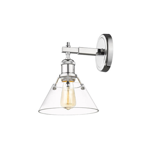 Golden Lighting Orwell 1-Light Bath Vanity, Chrome/Clear Glass