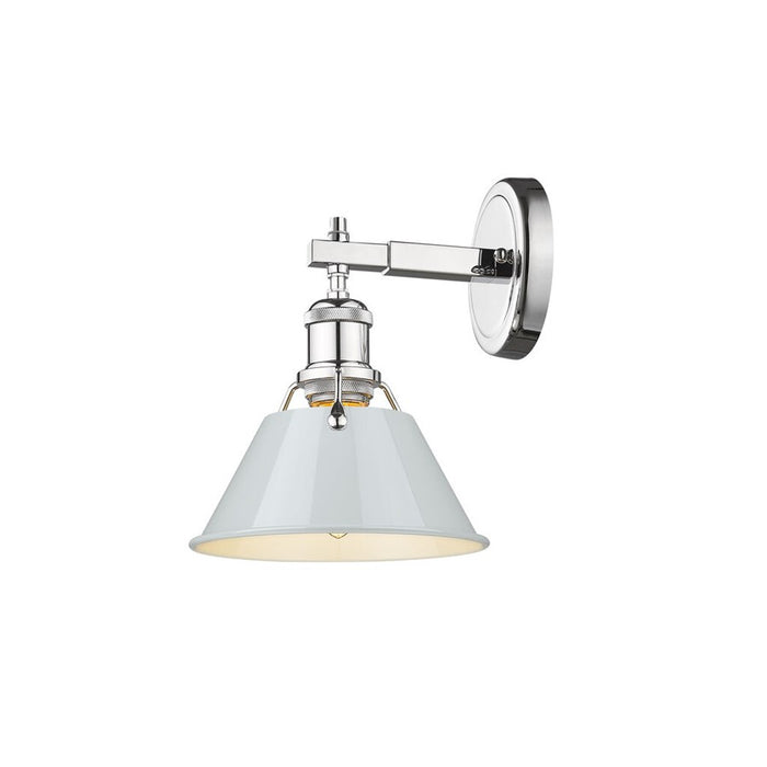 Golden Lighting Orwell 1-Light Bath Vanity, Chrome/Dusky Blue