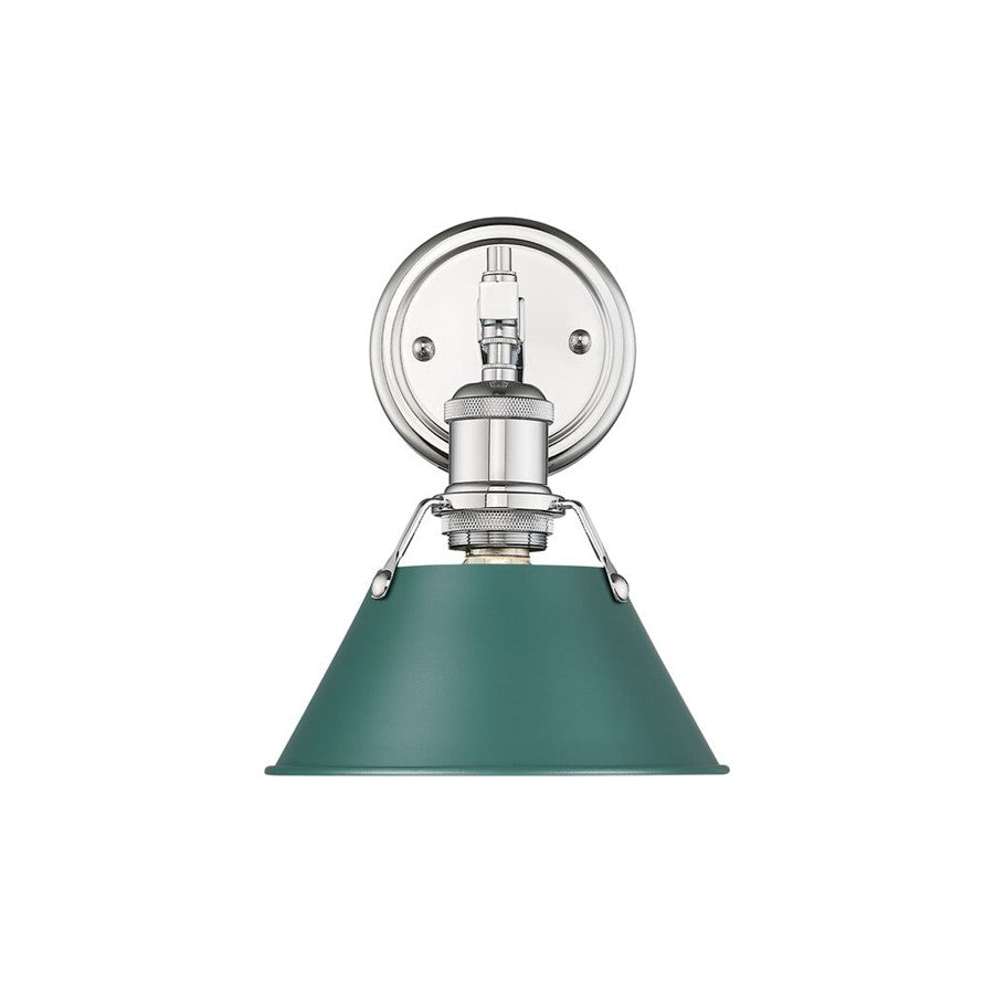 Golden Lighting Orwell 1-Light Bath Vanity, Chrome/Pine Green - 3306-BA1CH-GN