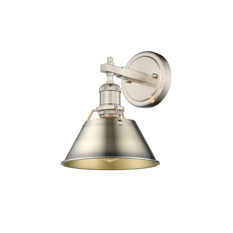 Golden Lighting Orwell 1-Light Bath Vanity, Pewter/Aged Brass - 3306-BA1PW-AB