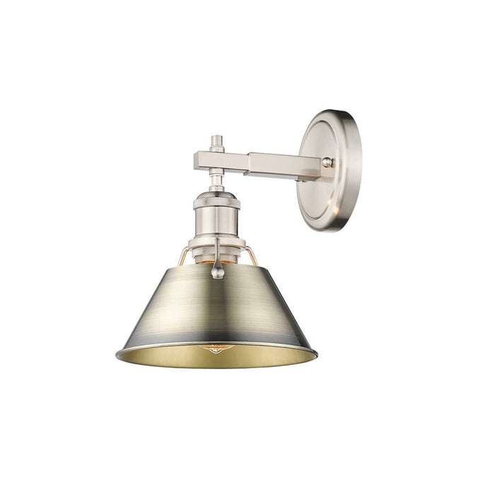 Golden Lighting Orwell 1-Light Bath Vanity, Pewter/Aged Brass