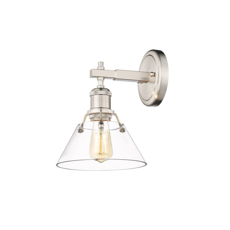 Golden Lighting Orwell 1-Light Bath Vanity, Pewter/Clear Glass