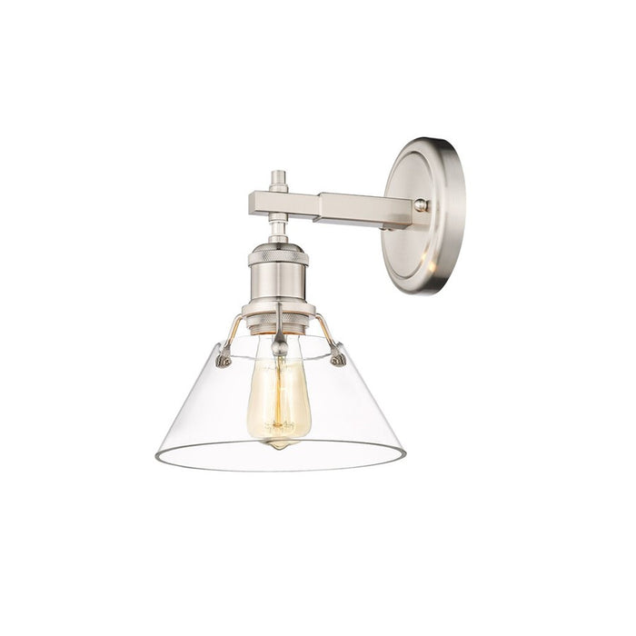 Golden Lighting Orwell 1-Light Bath Vanity, Pewter/Clear Glass