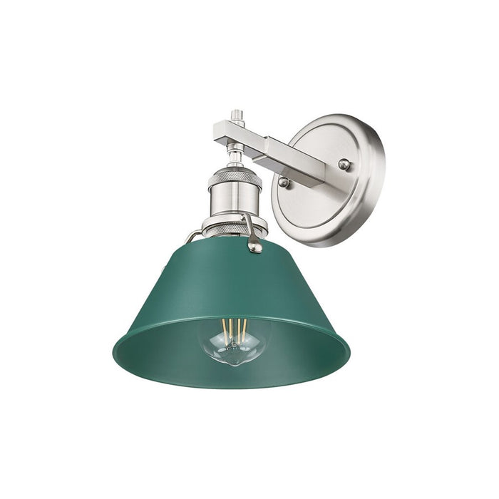 Golden Lighting Orwell 1-Light Bath Vanity, Pewter/Pine Green