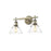 Golden Orwell 2-Light Vanity Light, Aged Brass/Clear Glass
