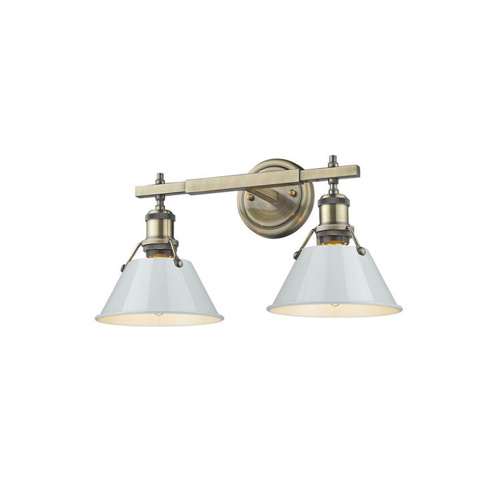 Golden Orwell 2-Light Vanity Light, Aged Brass/Dusky Blue