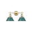 Golden Orwell 2-Light Vanity Light, Aged Brass/Pine Green - 3306-BA2AB-GN