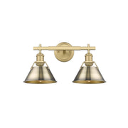 Golden Orwell 2-Light Vanity Light, Champagne Bronze/Aged Brass - 3306-BA2BCB-AB