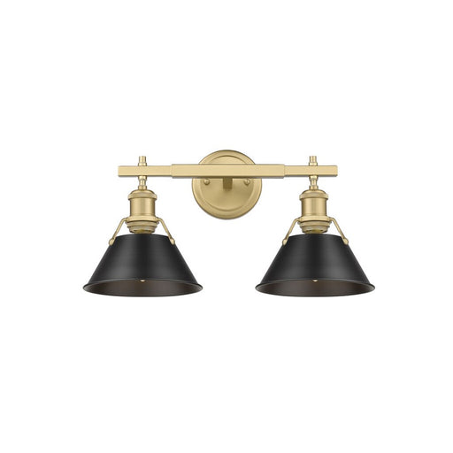 Golden Orwell 2-Light Vanity Light, Champ Bronze/Matte Black - 3306-BA2BCB-BLK