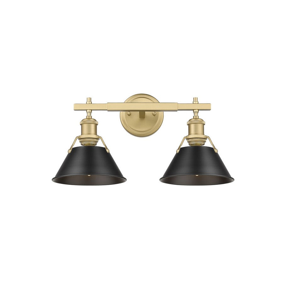 Golden Orwell 2-Light Vanity Light, Champ Bronze/Matte Black - 3306-BA2BCB-BLK