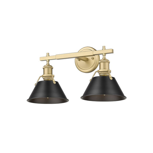 Golden Orwell 2-Light Vanity Light, Champ Bronze/Matte Black