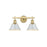 Golden Orwell 2-Light Vanity Light, Champagne Bronze/Dusky Blue - 3306-BA2BCB-DB