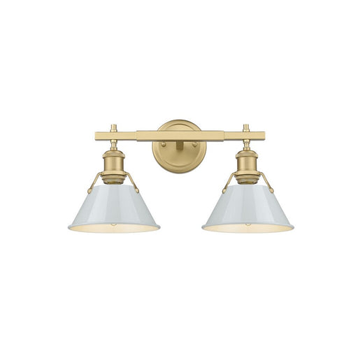 Golden Orwell 2-Light Vanity Light, Champagne Bronze/Dusky Blue - 3306-BA2BCB-DB